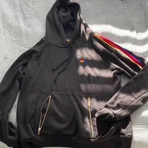 Aviator nation velvet stripes hoodie